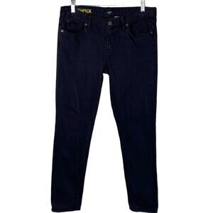 J Crew Factory Women's Size 30 Toothpick Jeans Black Skinny Mid Rise